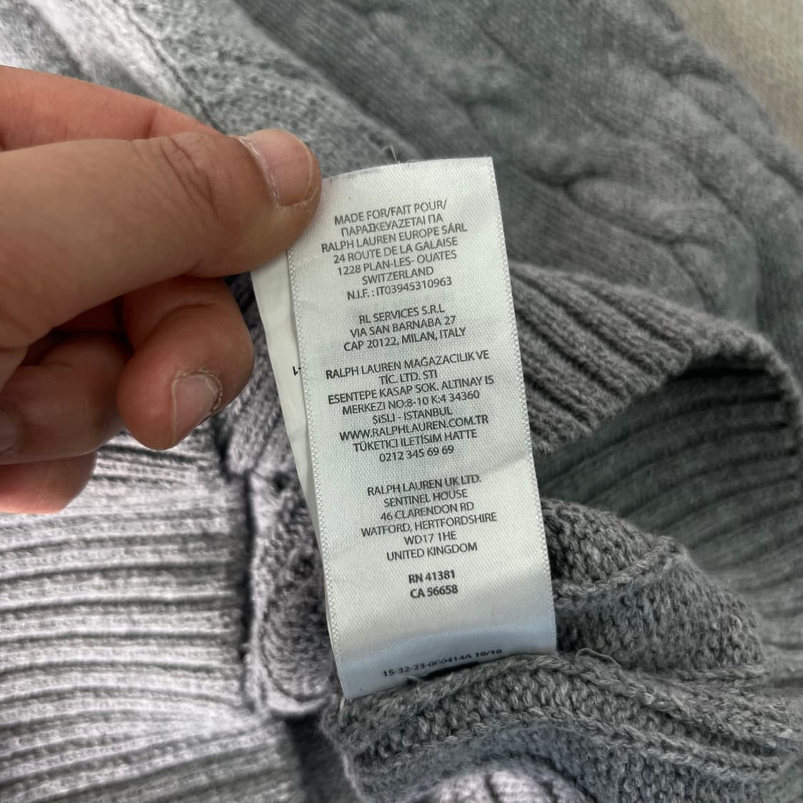 95 폴로랄프로렌 그레이 꽈배기 니트 상품이미지6