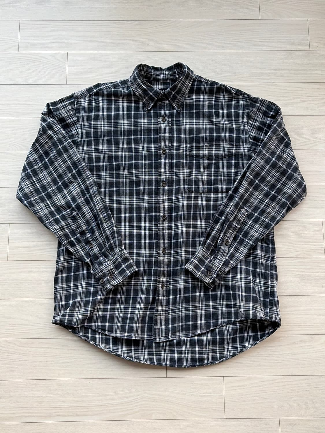 90s 올드 유니클로 체크 셔츠 자켓 M (100-103)  상품이미지1
