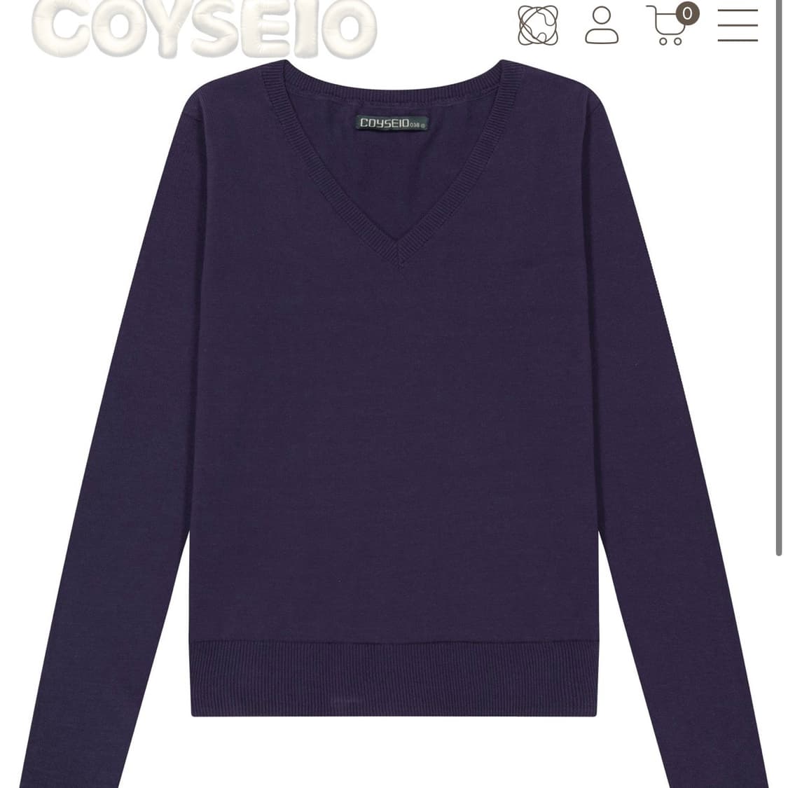 (미개봉)코이세이오 038 BASIC V-NECK KNIT PURPLE 상품이미지1