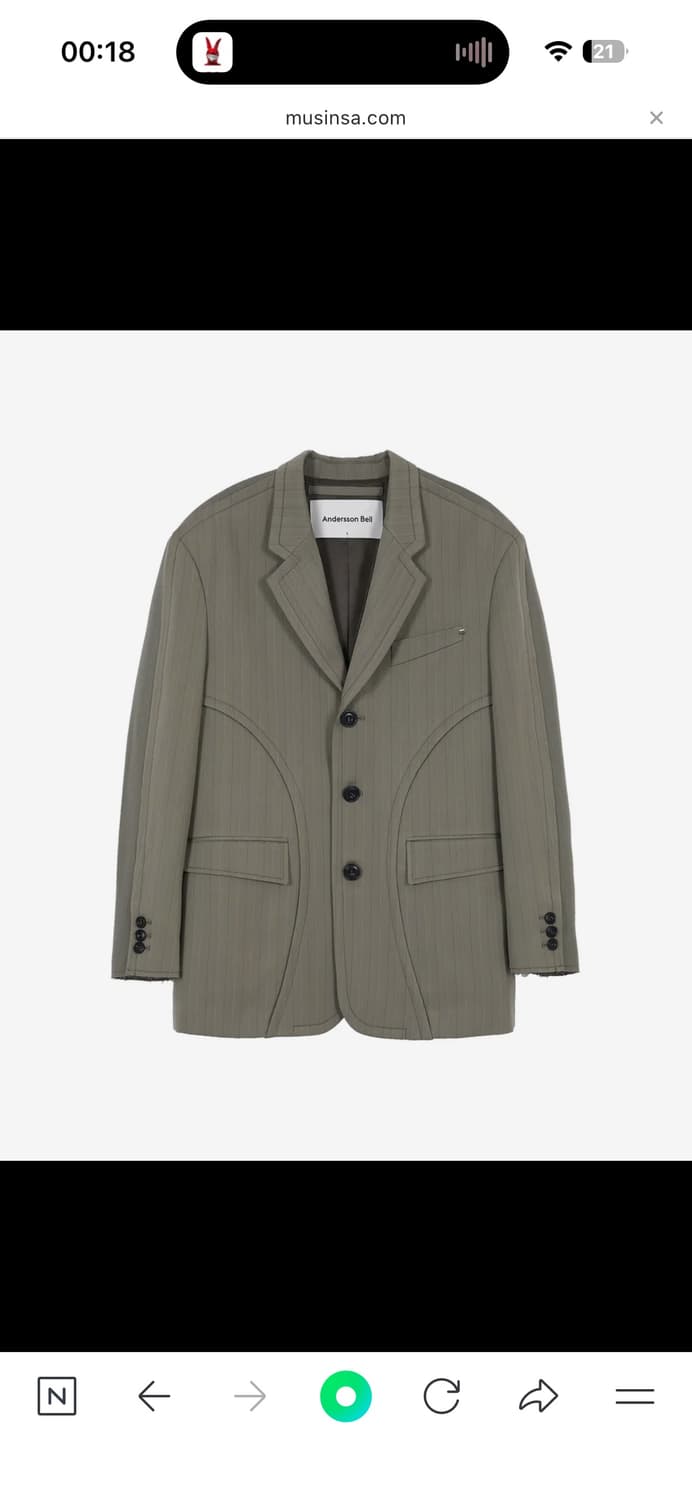 토템21 콘트라스트 울 쟈켓 awa382m(BEIGE STRIPE) L 상품이미지1