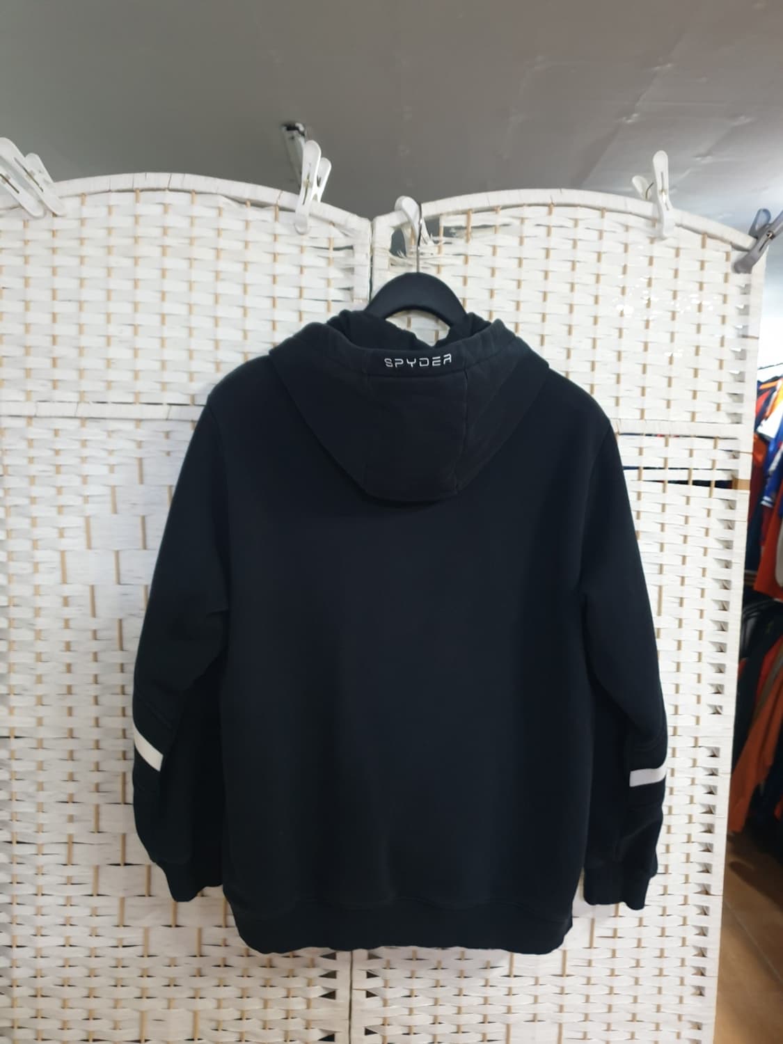 스파이더 블랙 후드티 화이트 라인 XL 상품이미지2