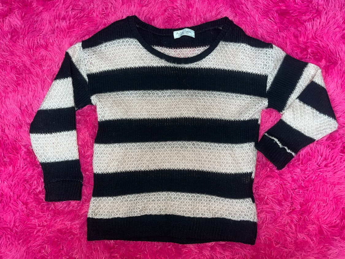 핑크 스트라이프 리본 히메갸루 니트 상품이미지1