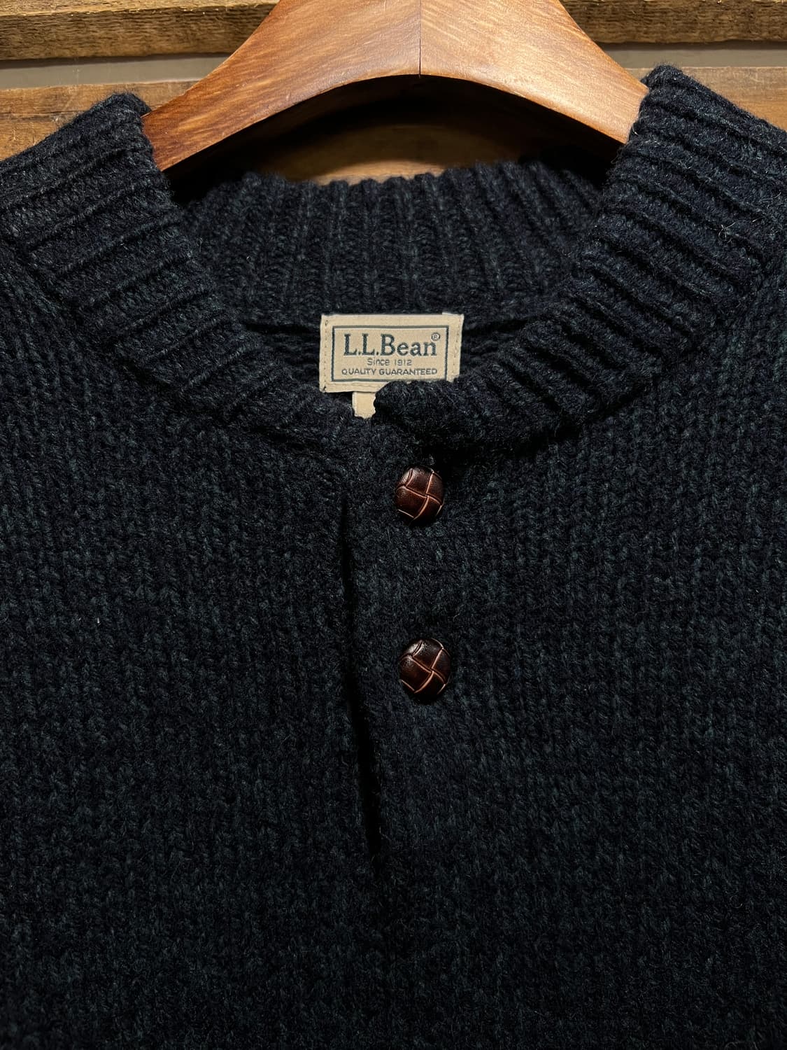 [M]엘엘빈 USA 헨리넥 다크크린 램스울 니트 상품이미지3