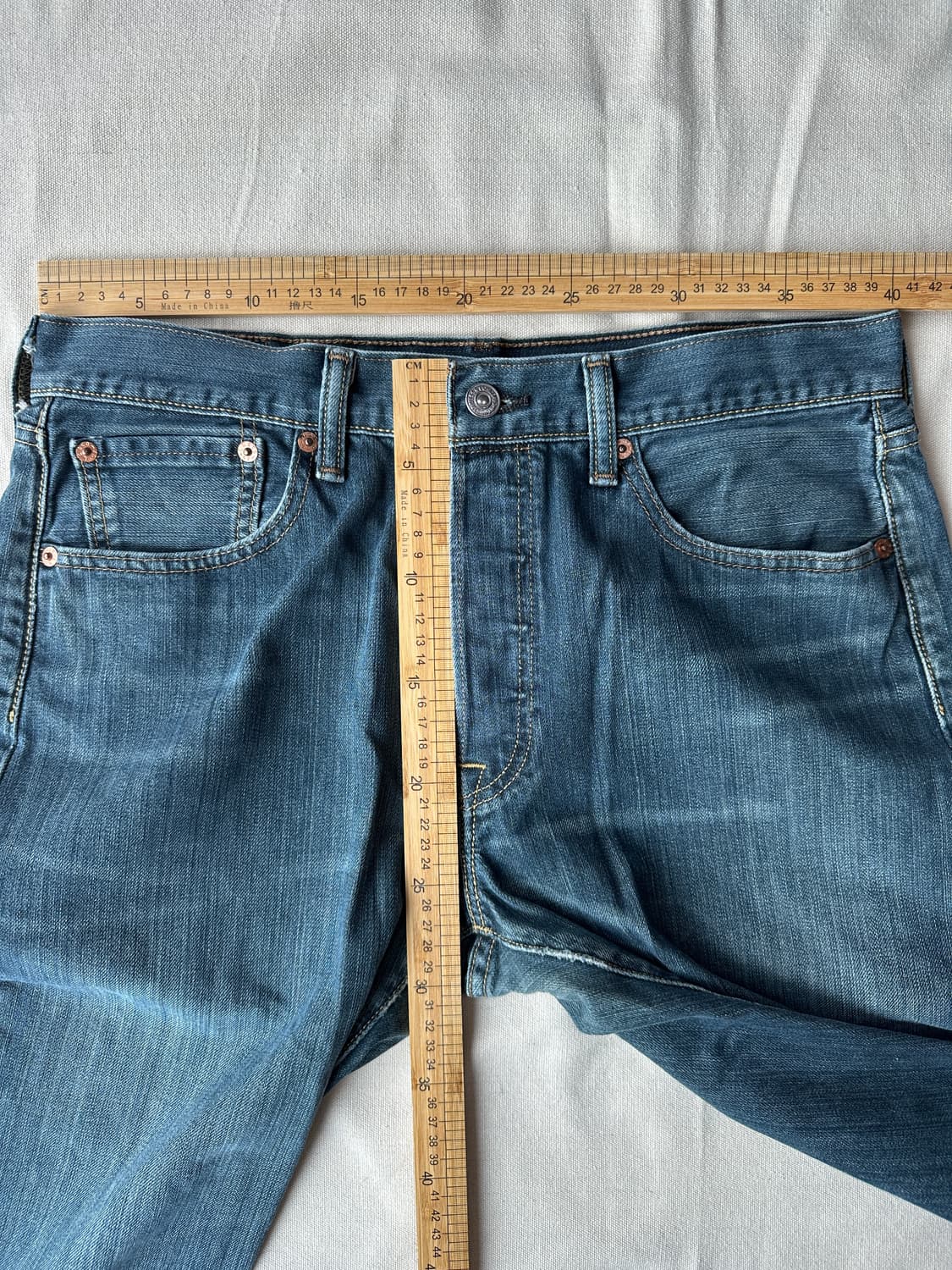 리바이스 501 스트레이트 데님팬츠 중청 33 상품이미지8