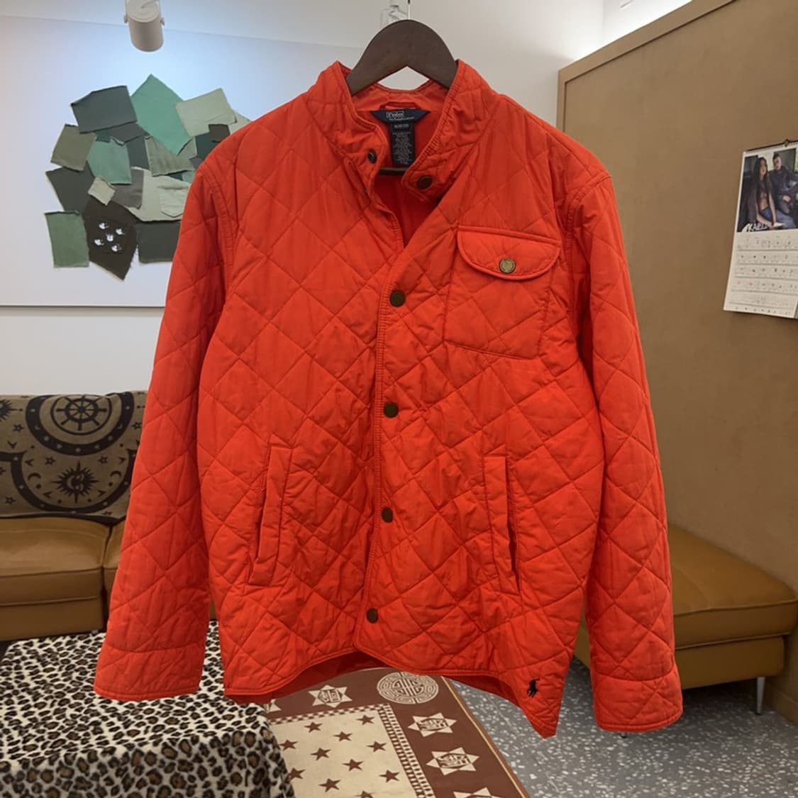 폴로 랄프로렌 키치 오렌지 깔깔이 퀄팅 경량패딩 자켓 XL C08977 상품이미지3