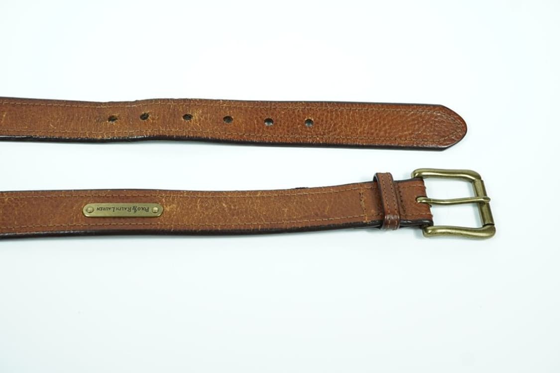 폴로 랄프로렌 골드 플레이트 로고 빈티지 레더 벨트 상품이미지5