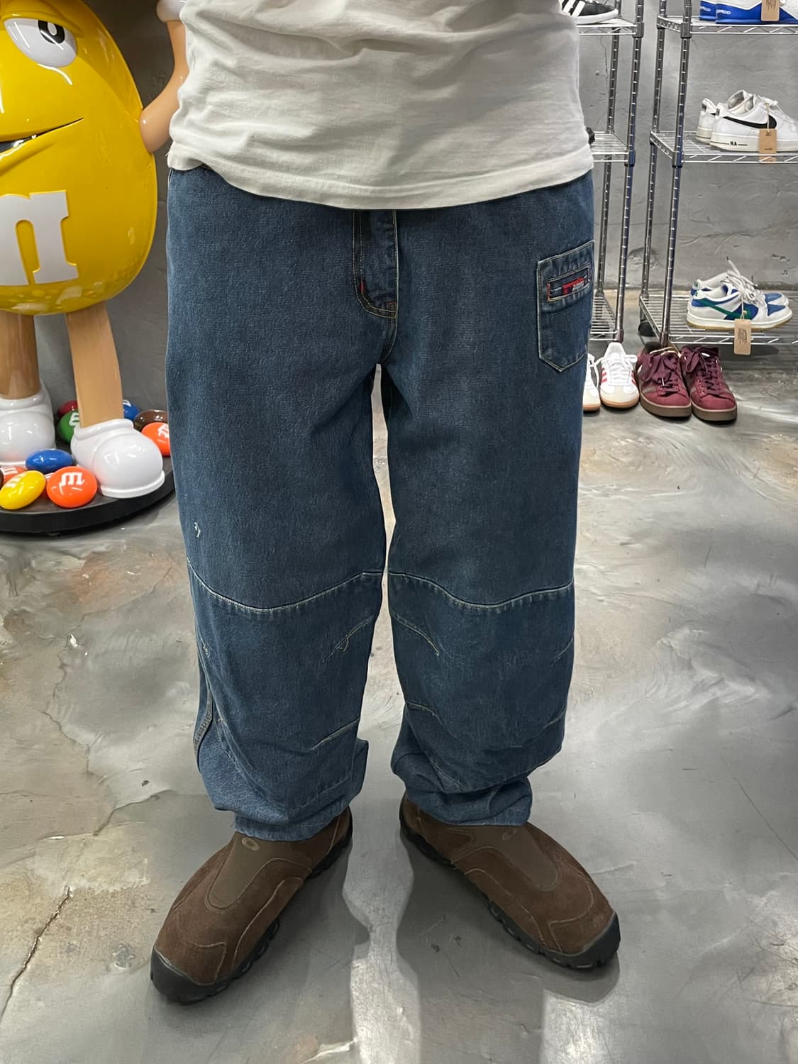 디엠메카 더블니 와이드 데님 팬츠 상품이미지8