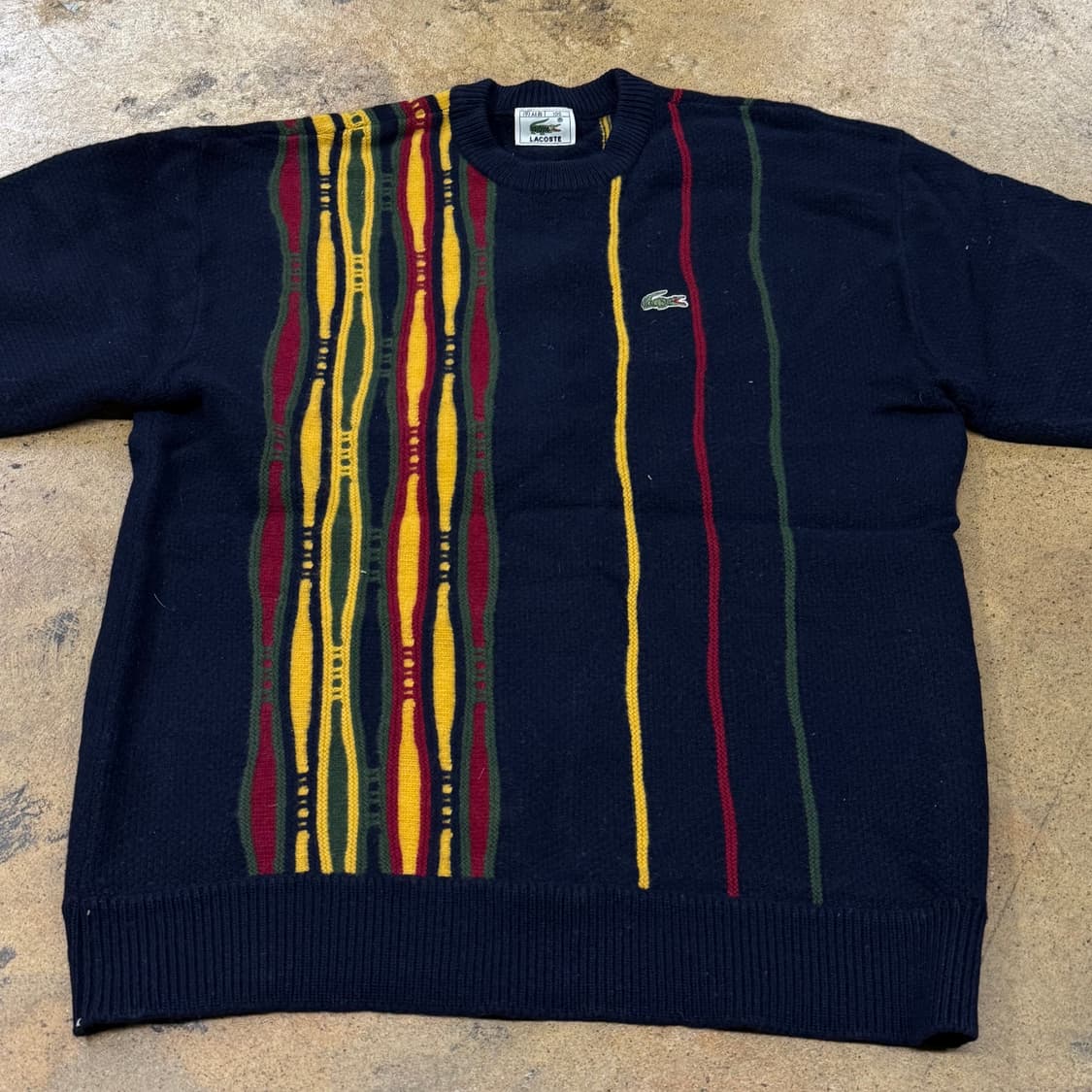 [정품/105] 라코스테 네이비 멀티 스트라이프 니트 b19 상품이미지3