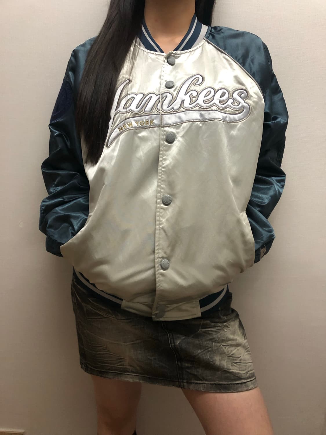 빈티지 mlb 실버 스타디움 자켓 상품이미지4