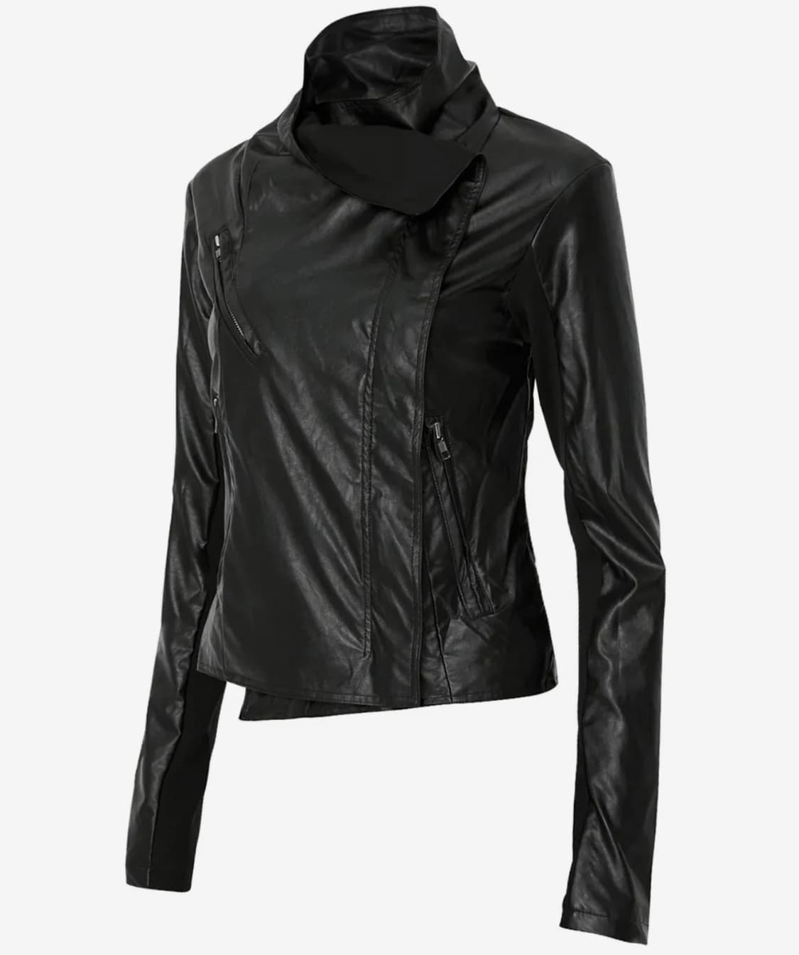 플레이업-Asymmetrical Biker Leather Jacket 상품이미지2