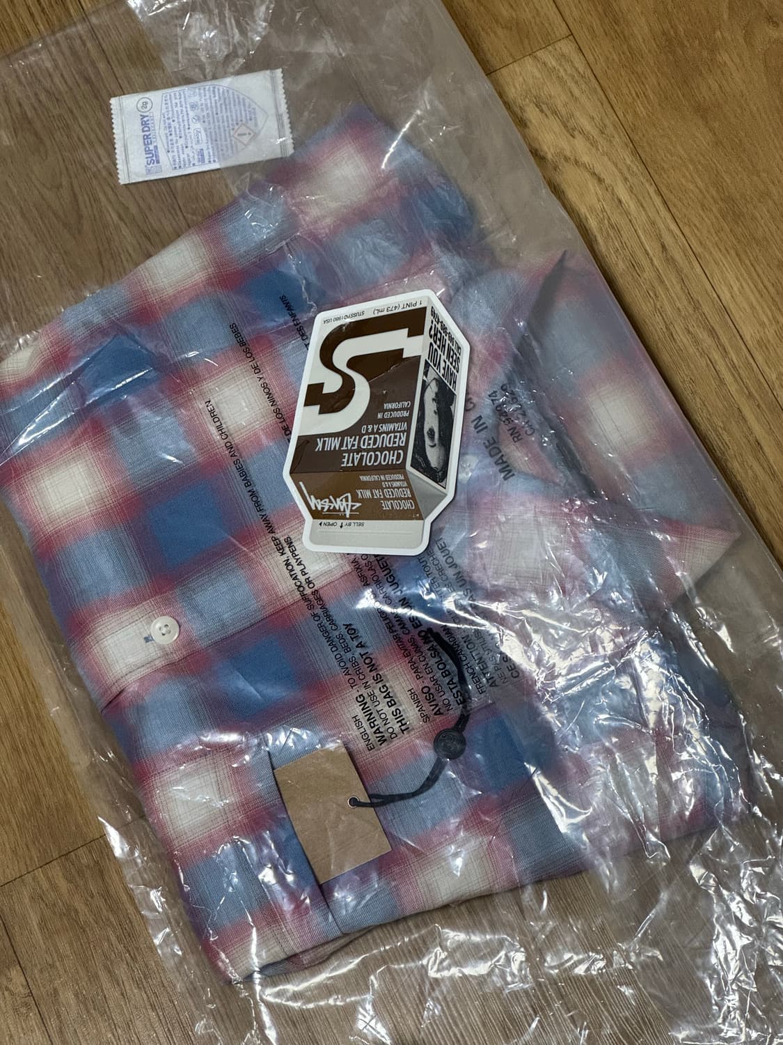 [L] 스투시 비치 옴브레 플레이드 셔츠 블루 상품이미지8