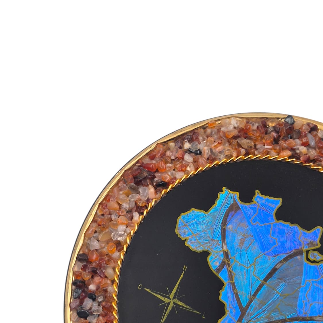 90s 브라질 모르포 나비 날개 천연석 장식 상품이미지3