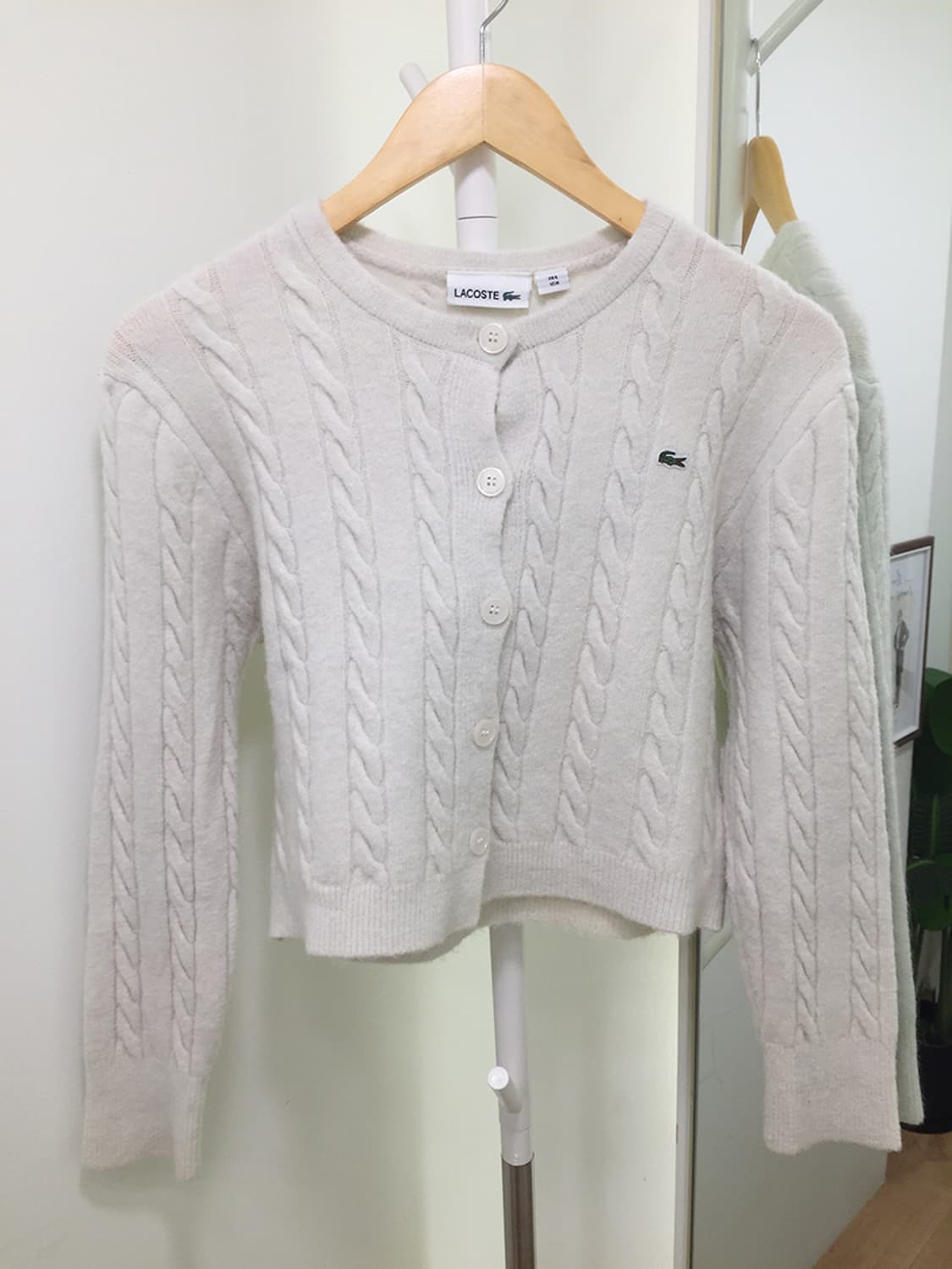 여성 라코스테 꽈배기 니트가디건 100 상품이미지2