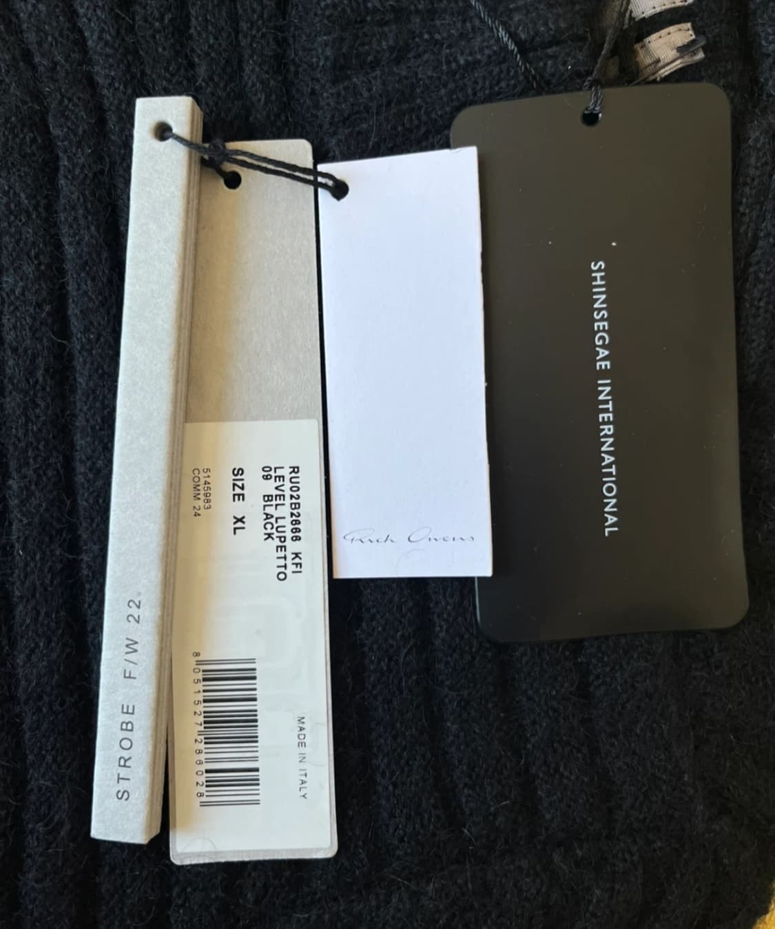 릭 오웬스 LEVEL LUPETTO 블랙 니트 XL 상품이미지5