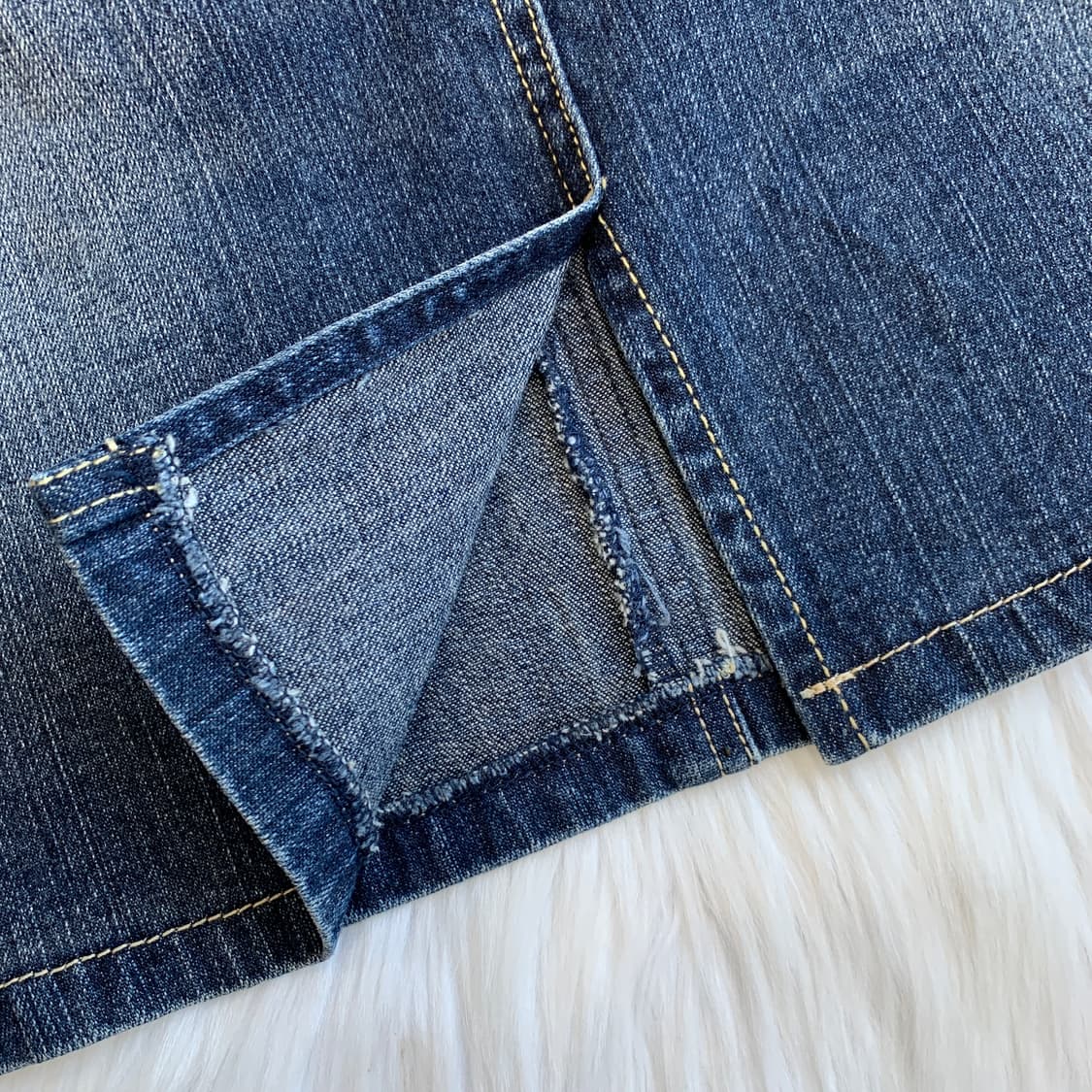 빈티지 EXPOSED 스웨이드 플라워 비즈 데님 스커트 1781 상품이미지7