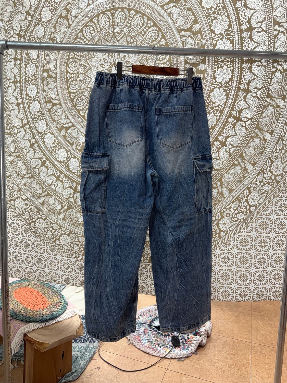 스트릿 밴딩 데님 카고팬츠  상품이미지5