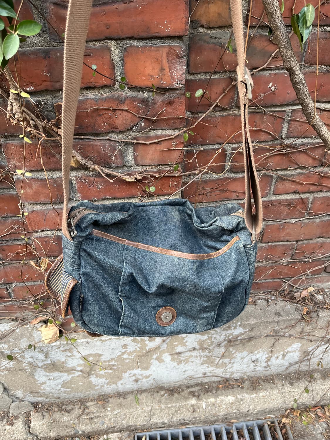 빈티지 데님 메신저 크로스 백 상품이미지5