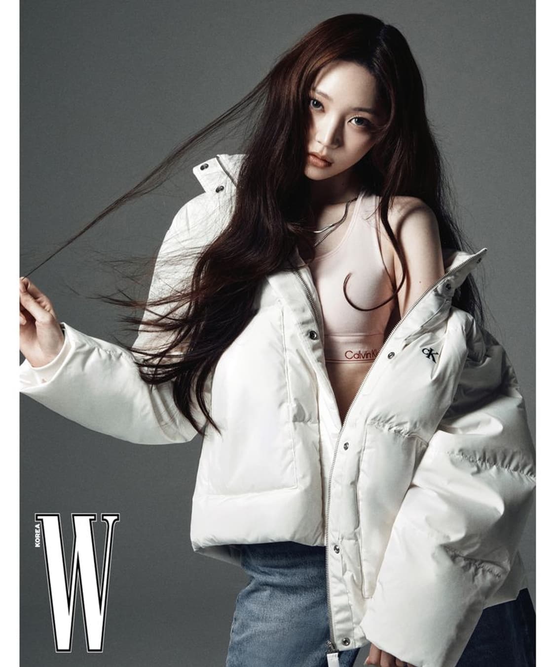 캘빈클라인 여성 숏패딩 아이보리 47D577G 상품이미지2