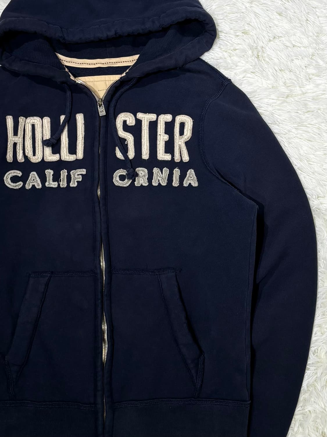 홀리스터 네이비 빅로고 헤비스웻 후드집업 상품이미지5
