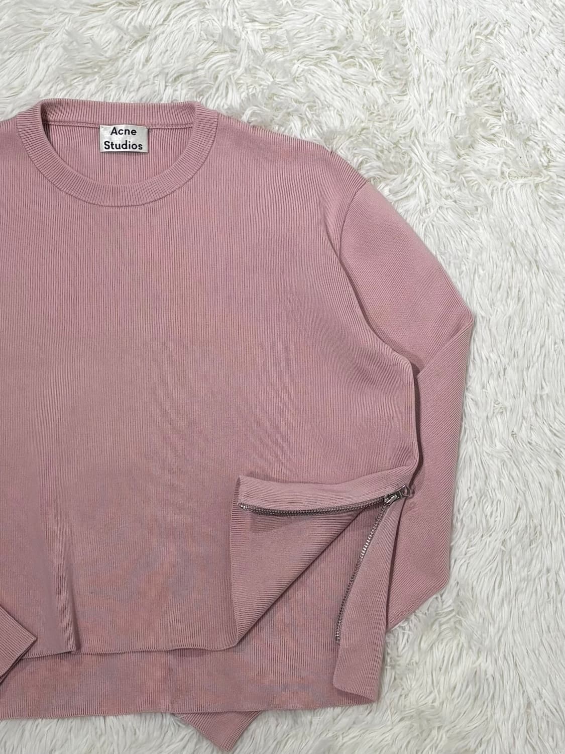 아크네스튜디오 뮤트핑크 사이드지퍼 니트 상품이미지5