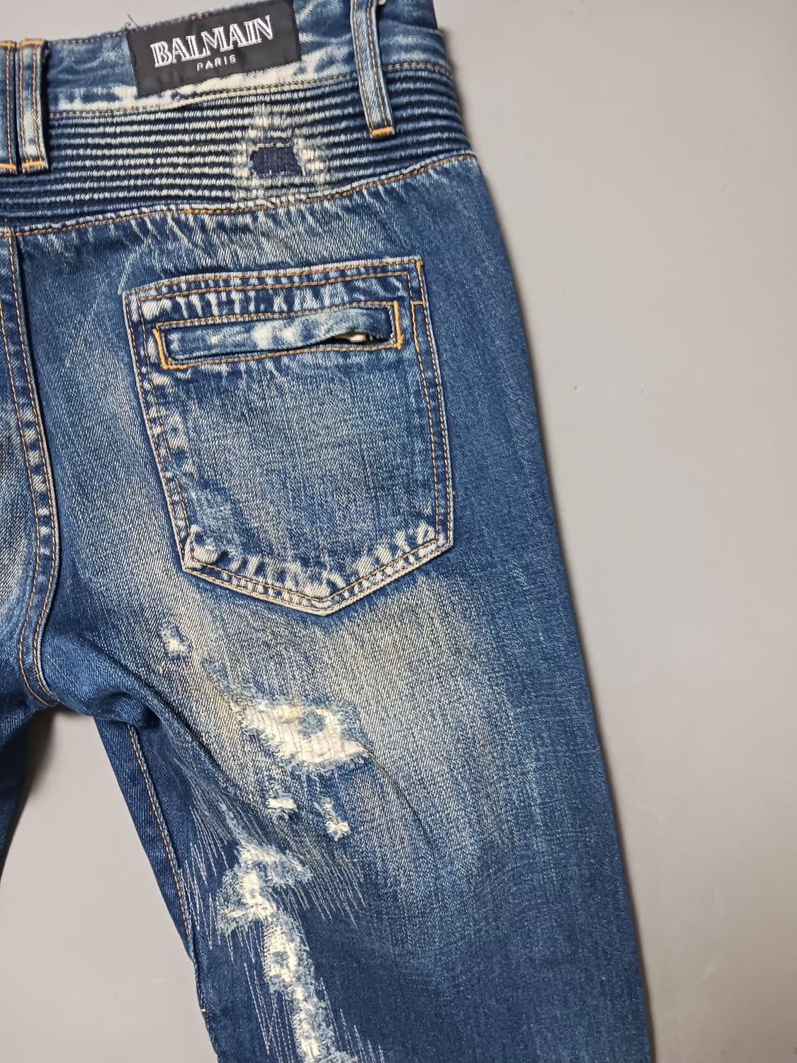 [32] 발망 데미지덧댐 워싱 바이커진 청바지 상품이미지9