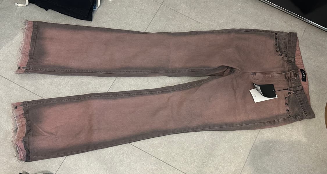 1)엘이이와이 리벳 로고 부츠 컷 팬츠 핑크 상품이미지4