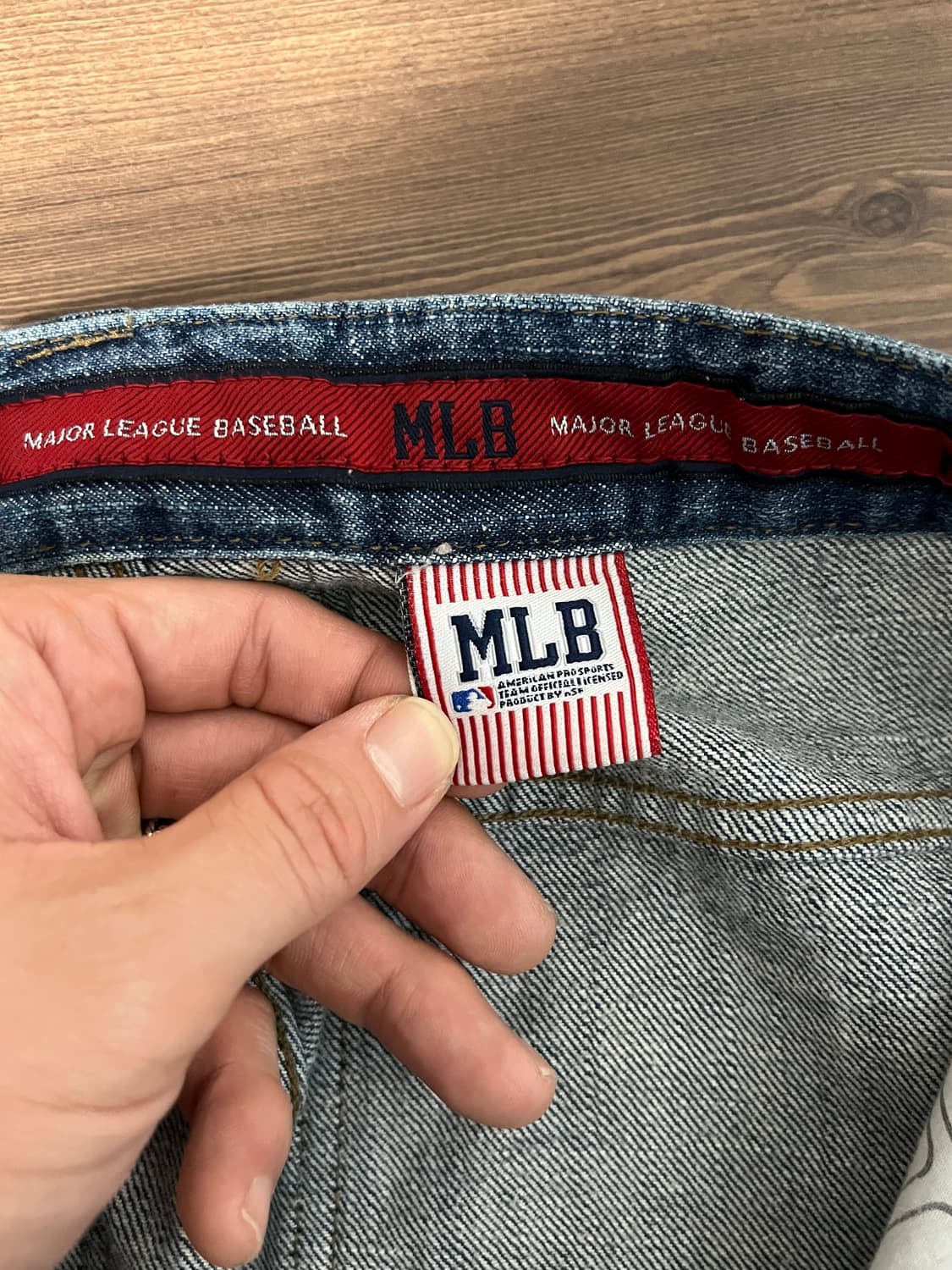 mlb 세미 와이드핏 데님 팬츠 상품이미지5