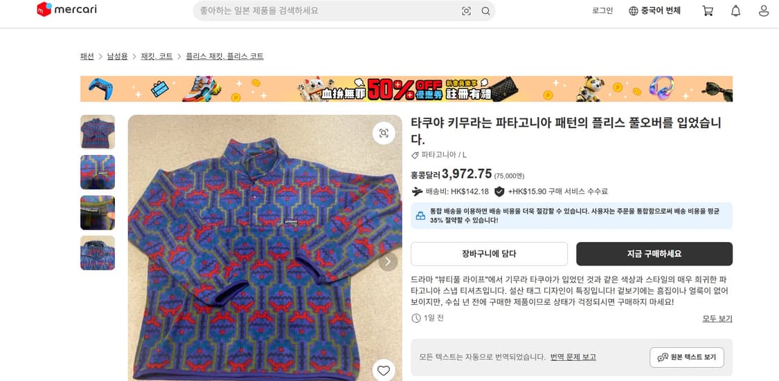 [L] 90s 파타고니아 Tehuelche synchilla fleece 상품이미지6