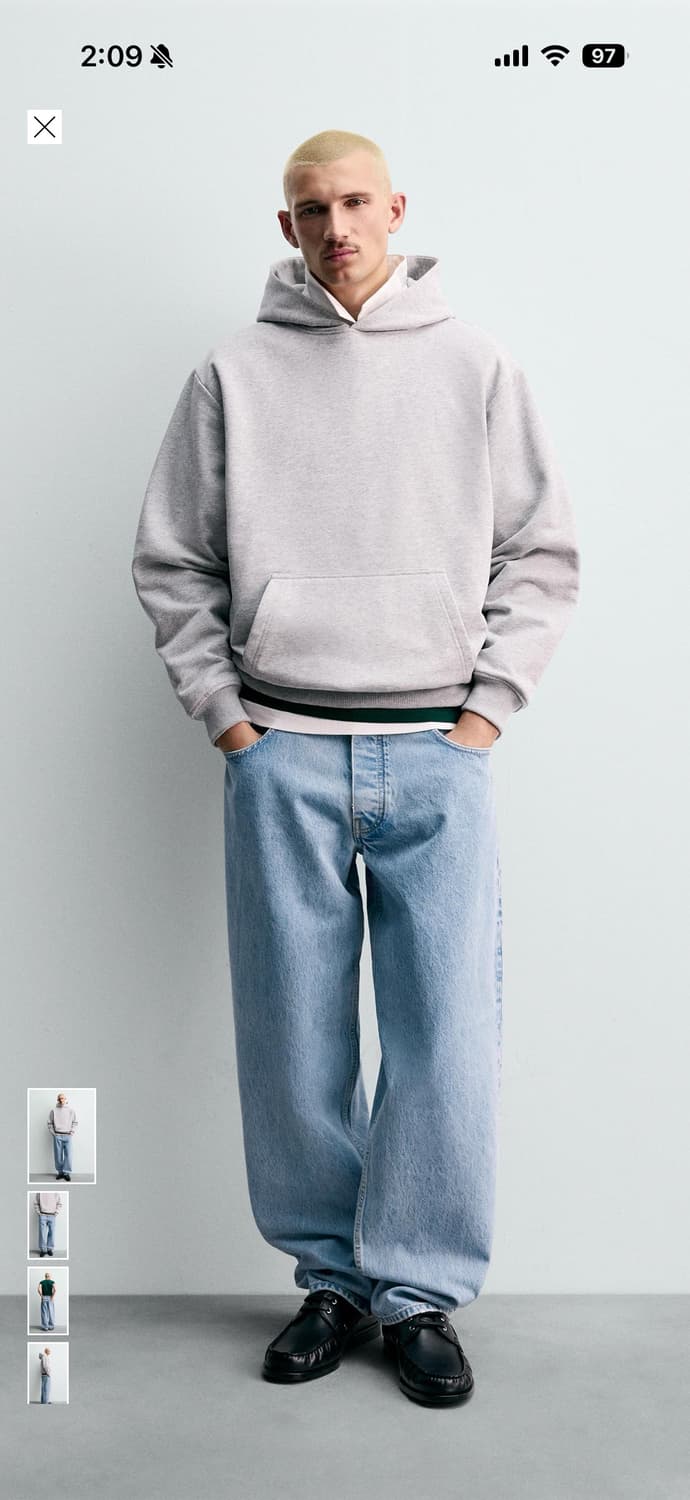 자라 x 챔피온 와이드 테이퍼드 돌청색상 (31, 32사이즈) 상품이미지6