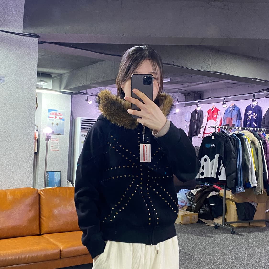 빈티지 블랙 골드패턴 후드집업 B3319 상품이미지1