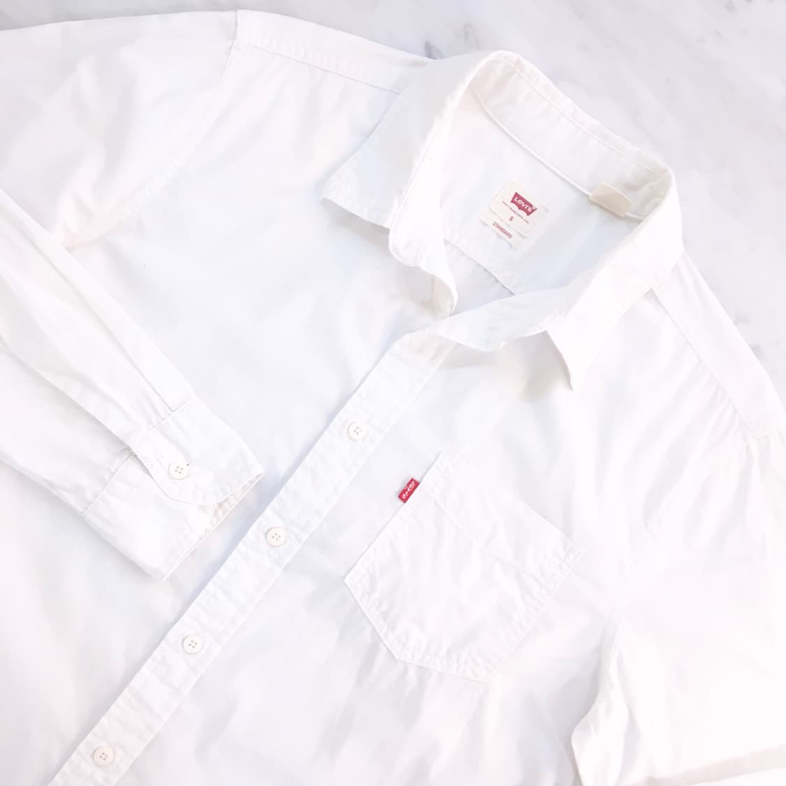 화이트 긴팔 면 셔츠/ 여성 프리사이즈 남자 100 상품이미지2