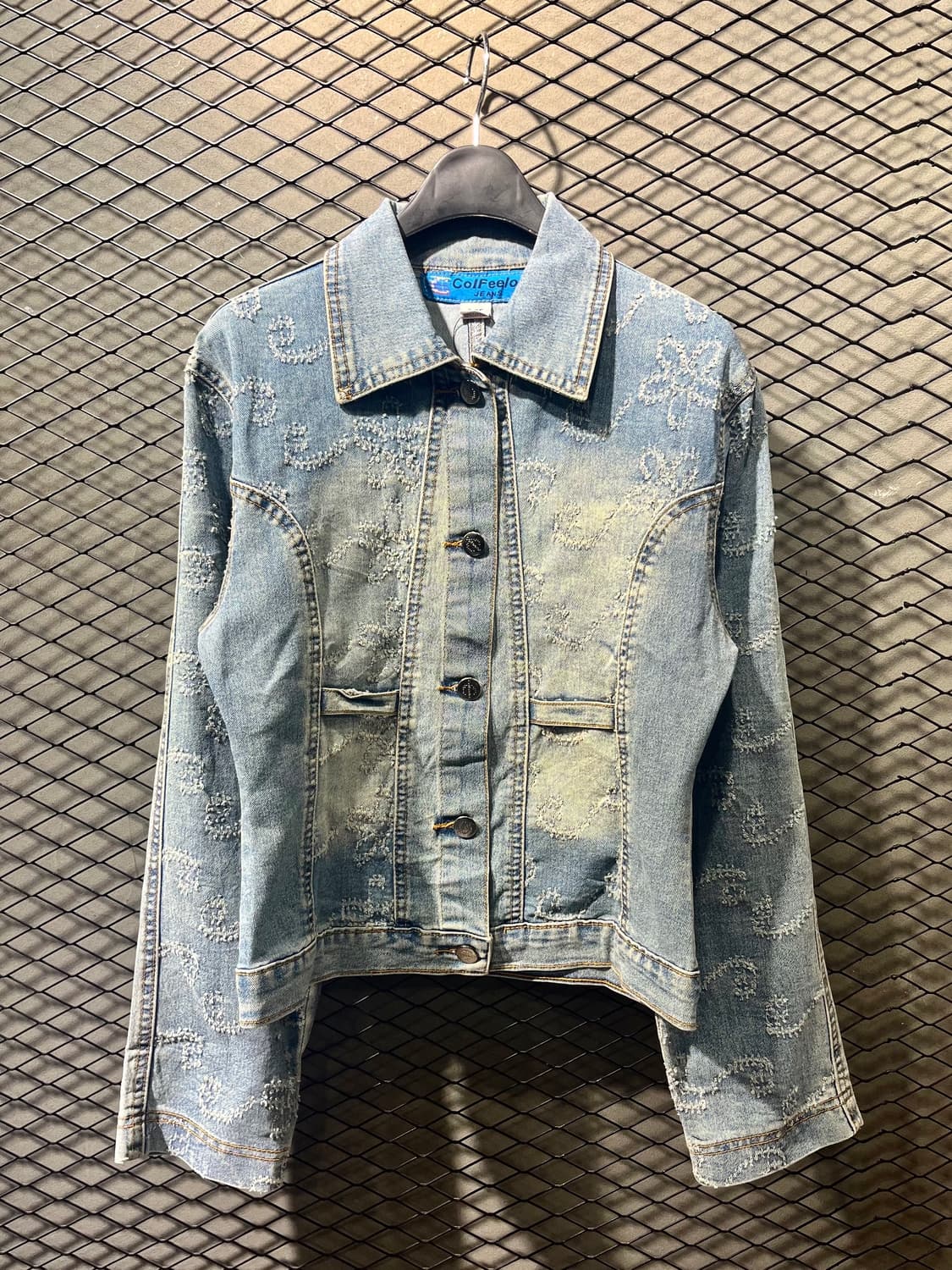 빈티지 플라워 패턴 데님 자켓 상품이미지1