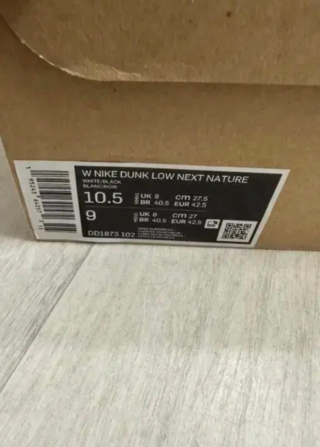 나이키 덩크 로우 검흰 네이쳐 우먼 275 상품이미지2
