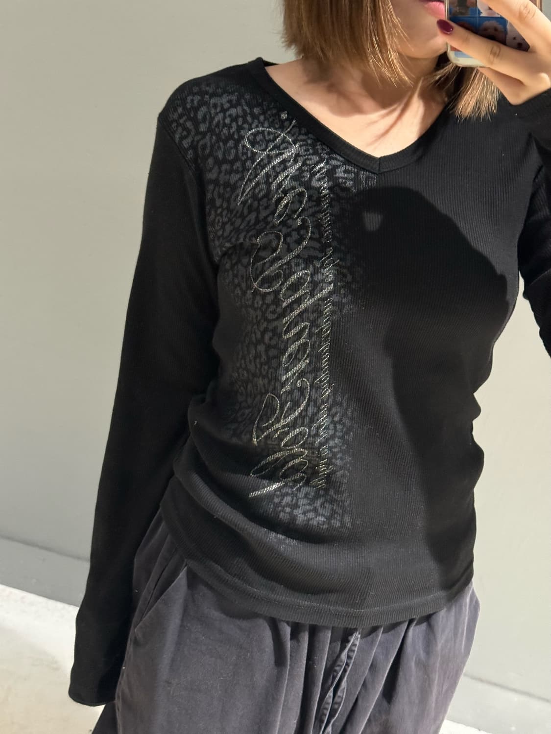 leopard pattern lettering long sleeve 상품이미지2