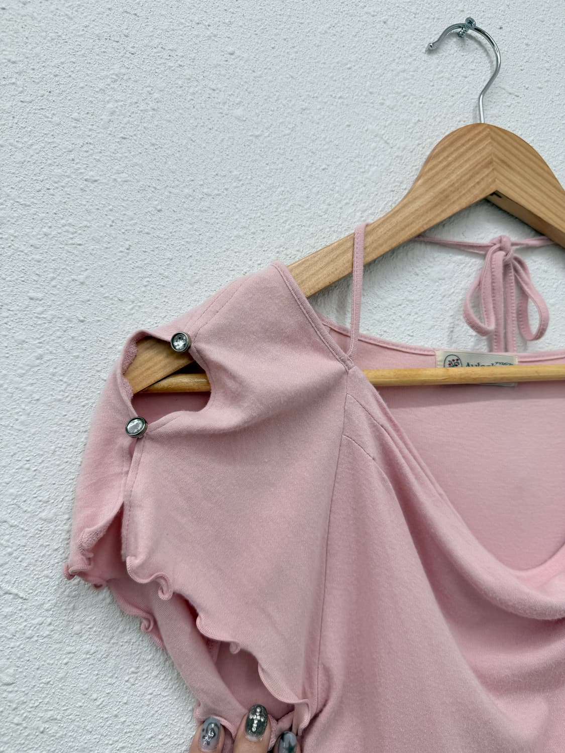 빈티지 Aylesbury 핑크 리본 드레이프 블라우스 상품이미지4