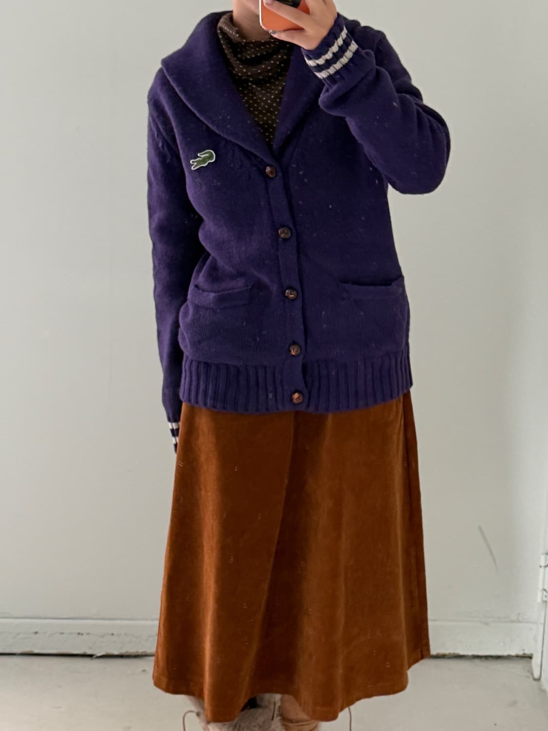 일본빈티지 라코스테 클래식 숄카라 스웨터 상품이미지4