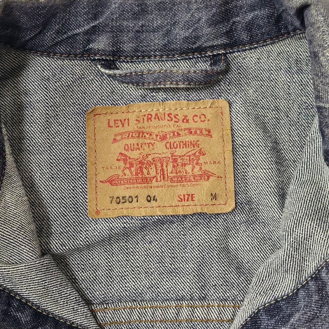 90‘s Levi’s 리바이스 원포켓 레드탭 페이드 워싱 자켓 L025 상품이미지5