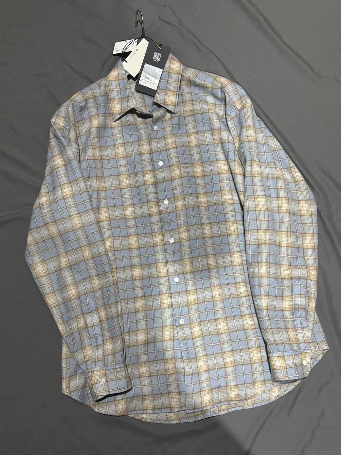 오라리 25aw 에어리 울 체크셔츠 5사이즈 상품이미지1