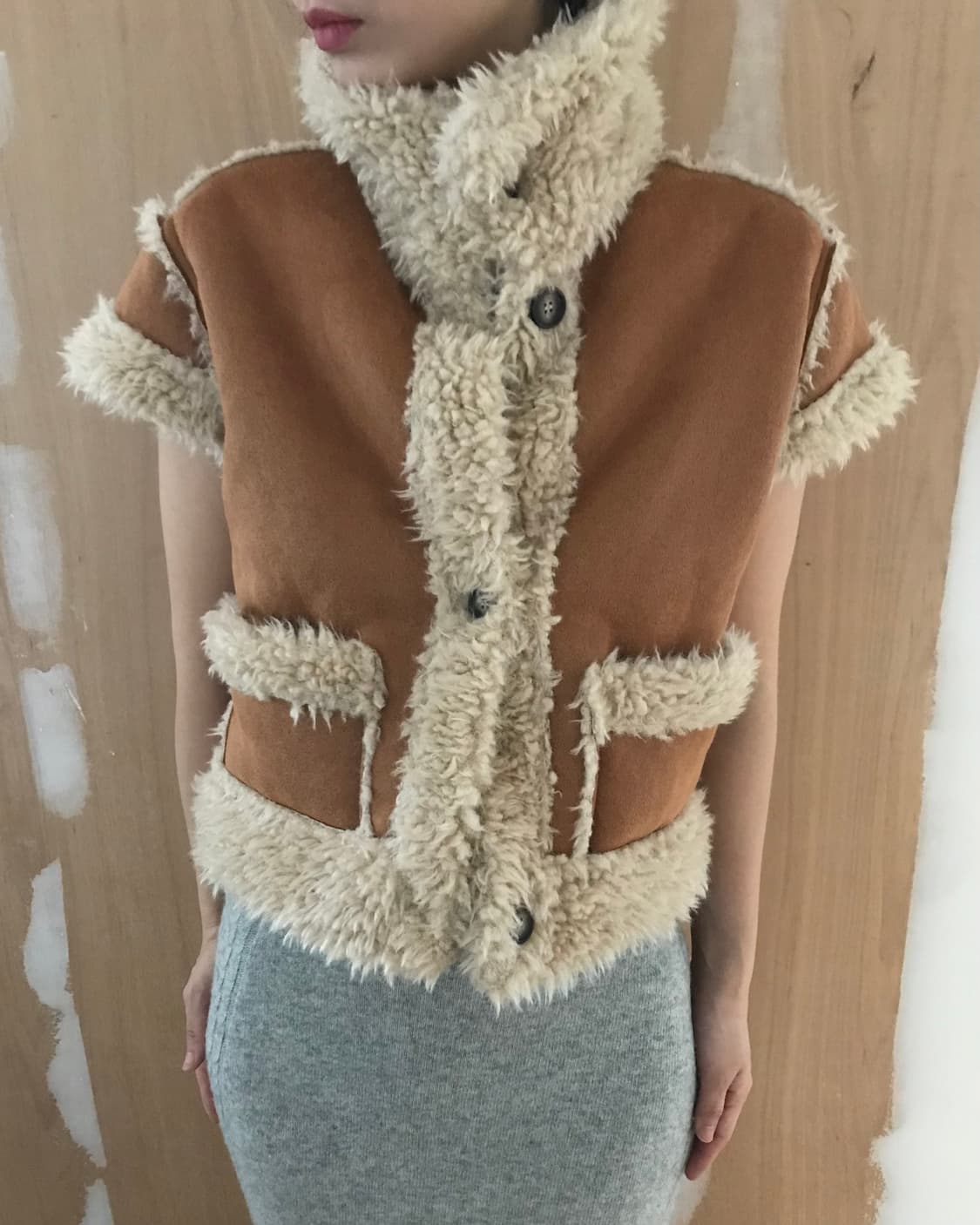 vintage half shearling jacket 상품이미지6