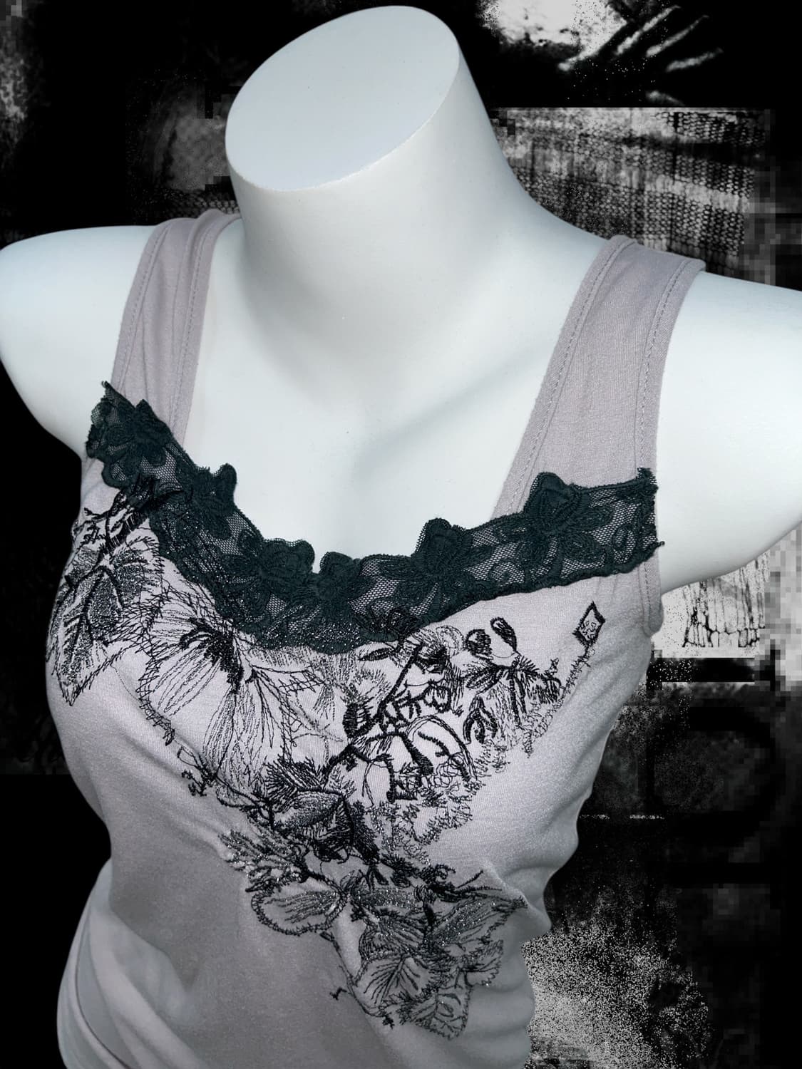 flower lace sleevess shirt 상품이미지2