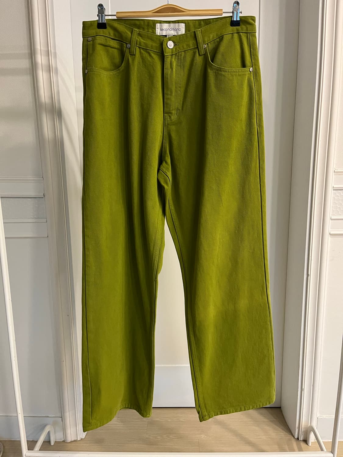 세컨모노 올리브그린 데님팬츠 상품이미지1