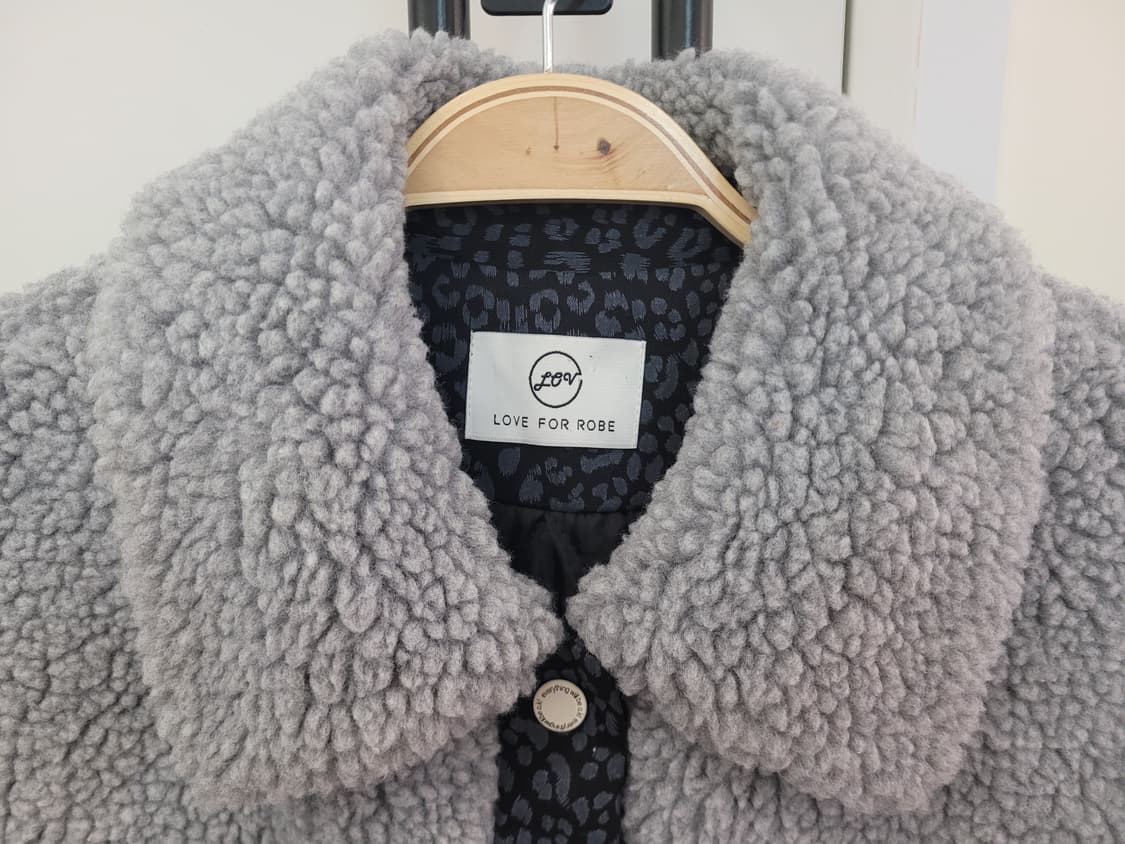 로브로브서울 LovLov 그레이 롱테디 퍼점퍼 뽀글이 롱코트 55~66반 상품이미지2