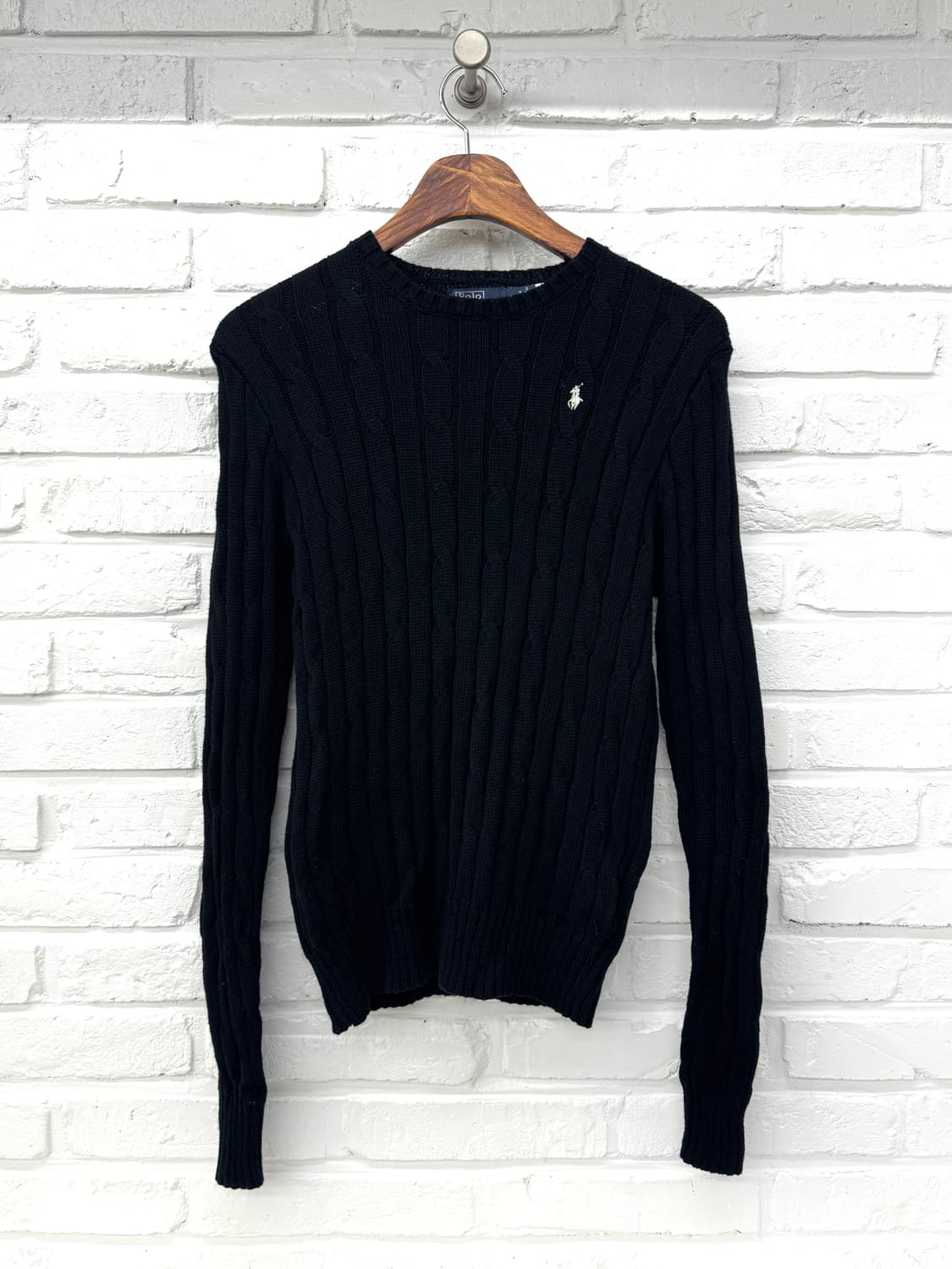 폴로 블랙 꽈베기 코튼 니트 상품이미지3