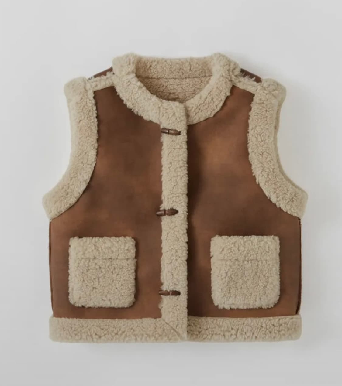 오로 라퍼지포우먼 스웨이드 토글 무스탕베스트 무스탕조끼 상품이미지1