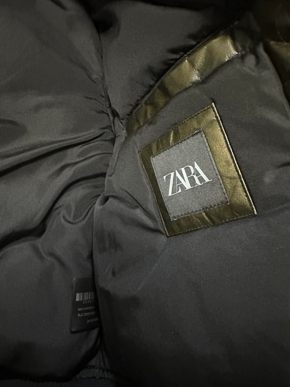 [S] 자라 크랭클 레더 패디드 자켓 상품이미지3