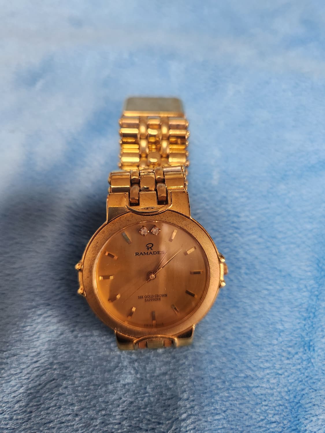 RAMADES 금장 시계 18K Gold Crown Sapphire 상품이미지1