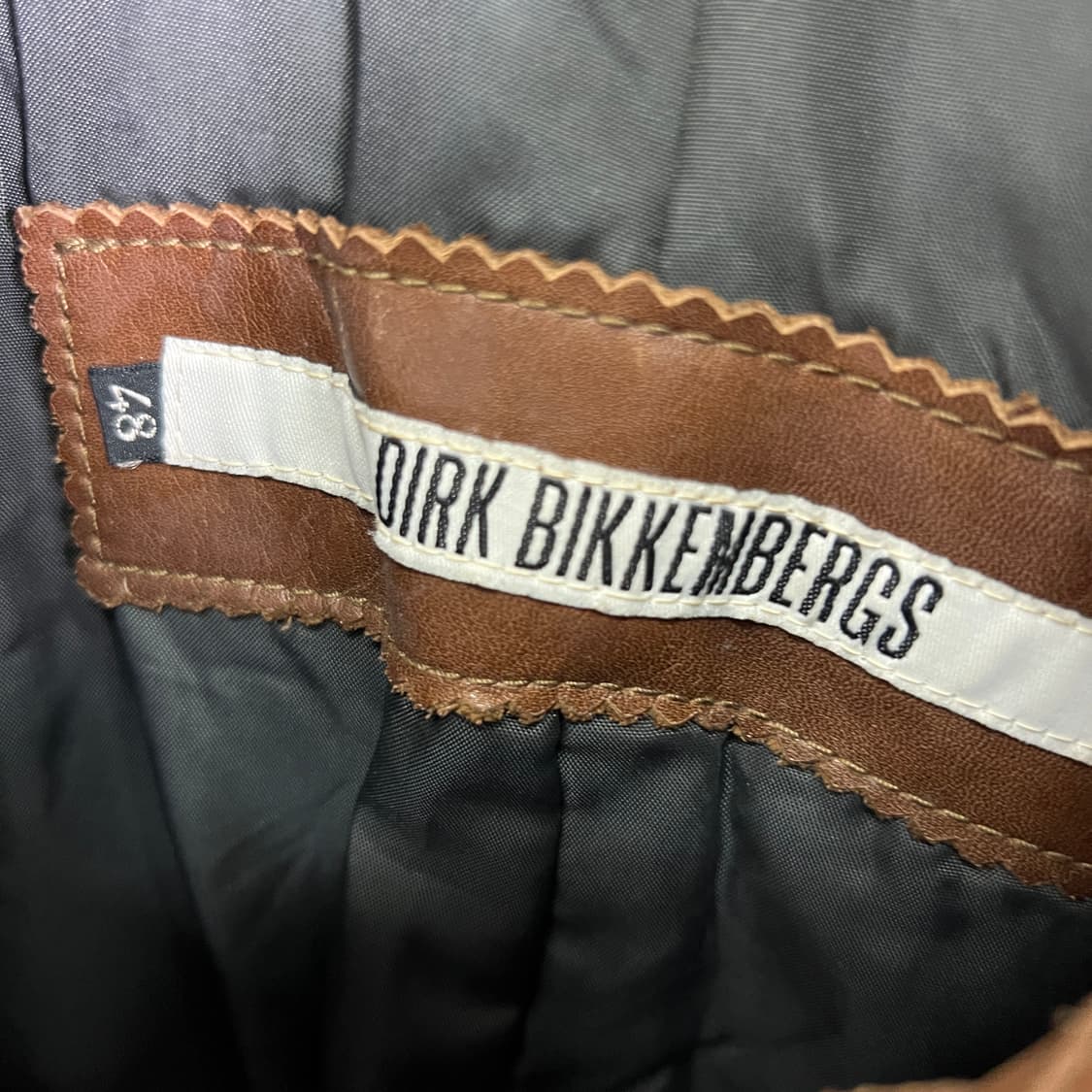 VTG 빈티지 브라운 레더 코트 48 상품이미지3