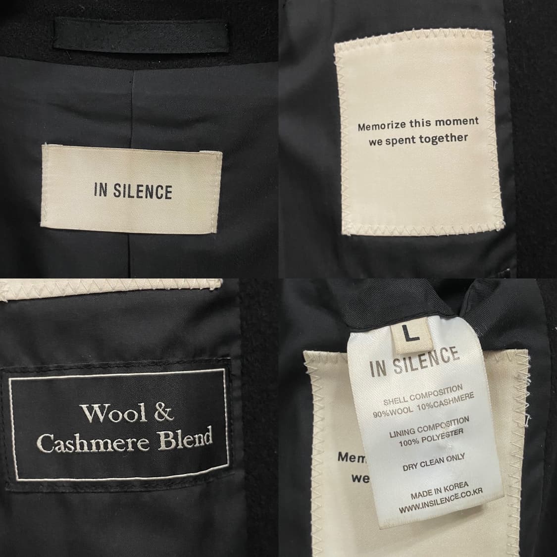 인사일런스 캐시미어 울 싱글 코트 블랙 상품이미지6