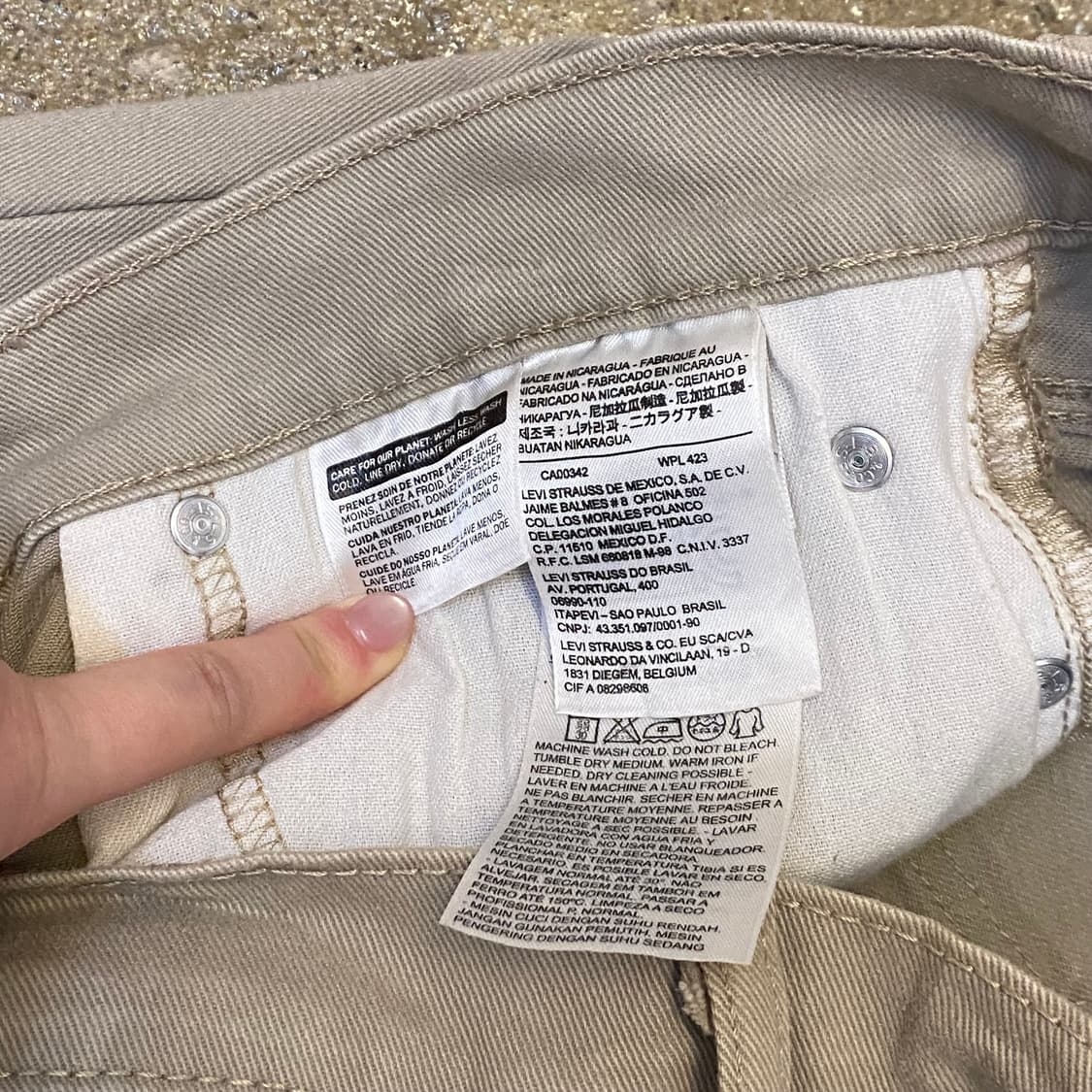 빈티지 리바이스 513 베이지진 청바지 상품이미지3
