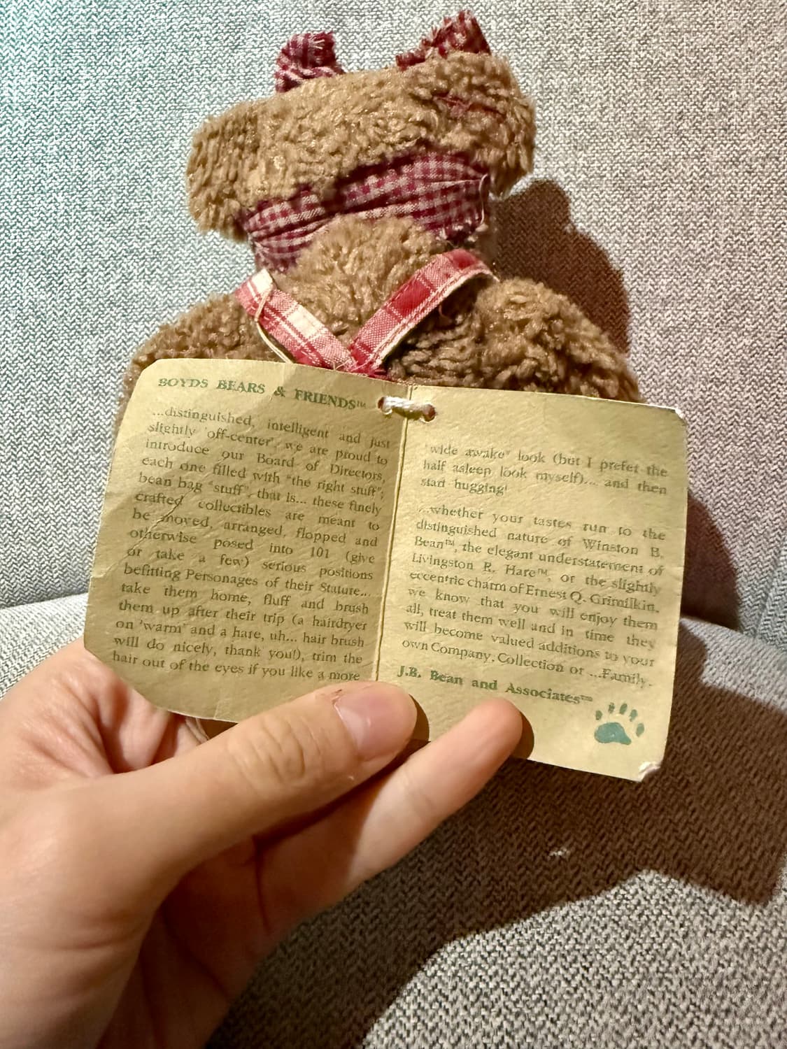 보이즈베어 빈티지 체크 곰인형 테디베어 상품이미지7